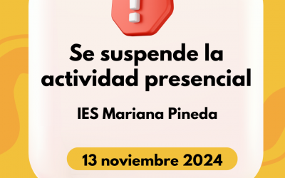 13-14 de noviembre de 2024: Se suspenden las clases presenciales.