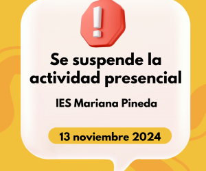 13-14 de noviembre de 2024: Se suspenden las clases presenciales.